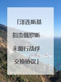 泽连斯基指责俄罗斯未履行战俘交换协议