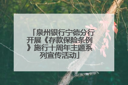 泉州银行宁德分行开展《存款保险条例》施行十周年主题系列宣传活动