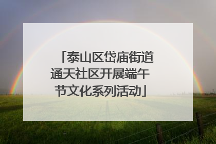 泰山区岱庙街道通天社区开展端午节文化系列活动