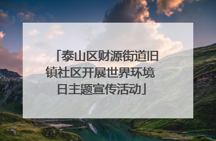 泰山区财源街道旧镇社区开展世界环境日主题宣传活动