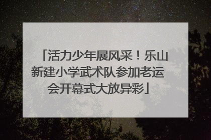 活力少年展风采！乐山新建小学武术队参加老运会开幕式大放异彩
