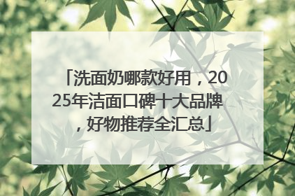 洗面奶哪款好用，2025年洁面口碑十大品牌，好物推荐全汇总