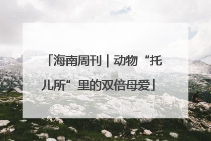 海南周刊｜动物“托儿所”里的双倍母爱