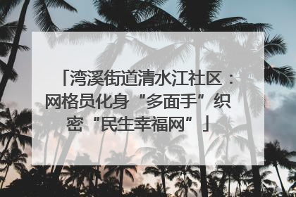 湾溪街道清水江社区：网格员化身“多面手”织密“民生幸福网”