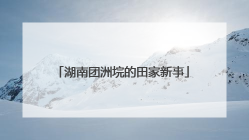 湖南团洲垸的田家新事