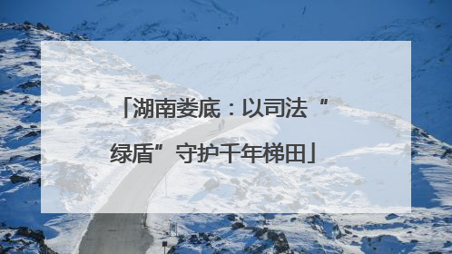 湖南娄底：以司法“绿盾”守护千年梯田