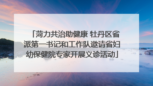 菏力共治助健康 牡丹区省派第一书记和工作队邀请省妇幼保健院专家开展义诊活动