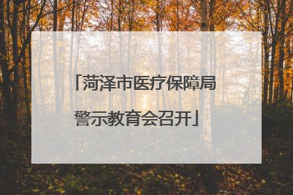 菏泽市医疗保障局警示教育会召开
