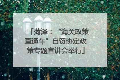 菏泽：“海关政策直通车”自贸协定政策专题宣讲会举行