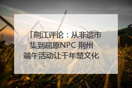 荆江评论：从非遗市集到屈原NPC 荆州端午活动让千年楚文化“破圈”生长
