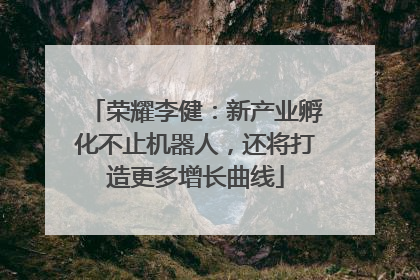 荣耀李健：新产业孵化不止机器人，还将打造更多增长曲线