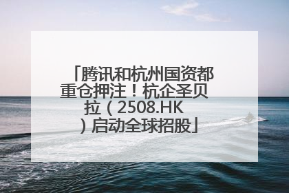 腾讯和杭州国资都重仓押注！杭企圣贝拉（2508.HK）启动全球招股