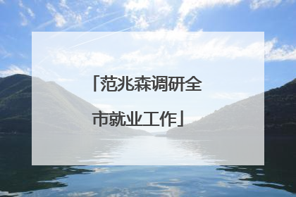 范兆森调研全市就业工作