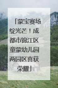 蒙宝赛场绽光芒！成都市锦江区童蒙幼儿园两园区喜获荣耀