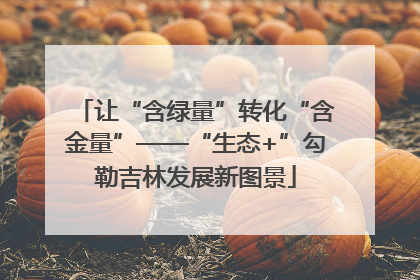 让“含绿量”转化“含金量”——“生态+”勾勒吉林发展新图景