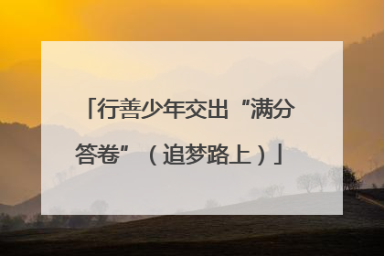 行善少年交出“满分答卷”（追梦路上）