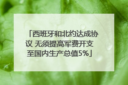 西班牙和北约达成协议 无须提高军费开支至国内生产总值5%