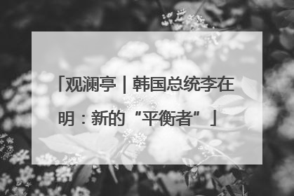观澜亭｜韩国总统李在明：新的“平衡者”