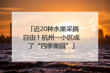 近20种水果采摘自由！杭州一小区成了“四季果园”