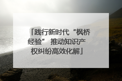 践行新时代“枫桥经验” 推动知识产权纠纷高效化解