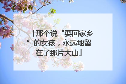 那个说“要回家乡”的女孩，永远地留在了那片大山
