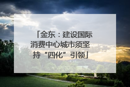 金东：建设国际消费中心城市须坚持“四化”引领