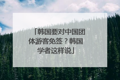韩国要对中国团体游客免签？韩国学者这样说