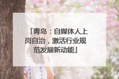 青岛：自媒体人上岗自治，激活行业规范发展新动能