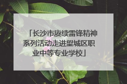长沙市赓续雷锋精神系列活动走进望城区职业中等专业学校