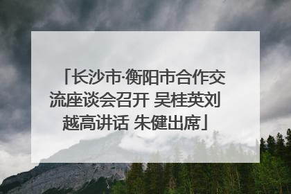 长沙市·衡阳市合作交流座谈会召开 吴桂英刘越高讲话 朱健出席