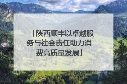陕西顺丰以卓越服务与社会责任助力消费高质量发展