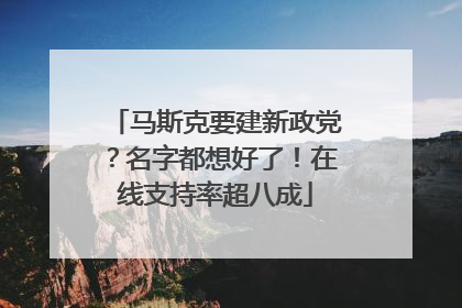 马斯克要建新政党？名字都想好了！在线支持率超八成