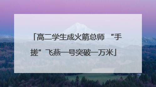 高二学生成火箭总师 “手搓”飞燕一号突破一万米