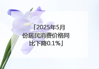 2025年5月份居民消费价格同比下降0.1%