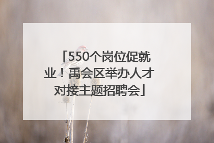 550个岗位促就业！禹会区举办人才对接主题招聘会