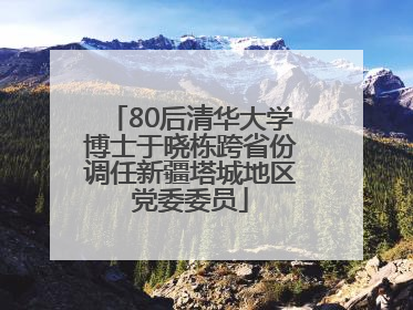 80后清华大学博士于晓栋跨省份调任新疆塔城地区党委委员